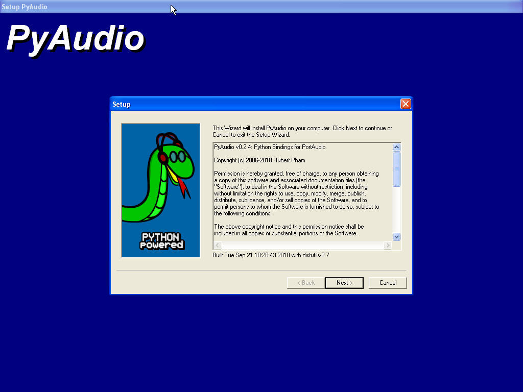 install pyaudio for python in mac